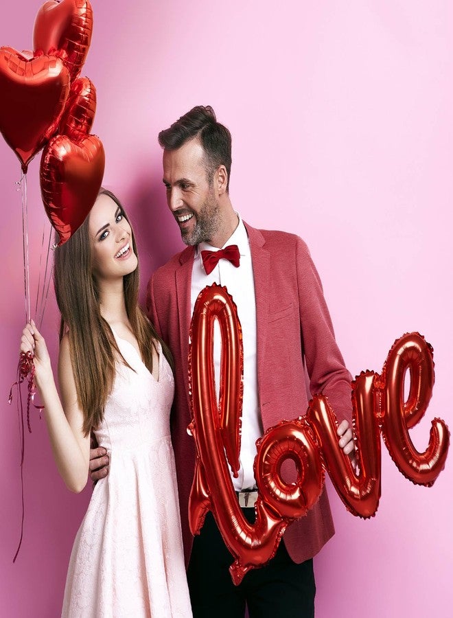 KALOR بالونات فويل حمراء مقاس 42 بوصة مكتوب عليها كلمة LOVE وبالونات مايلر حمراء على شكل قلب مقاس 18 بوصة لتزيين حفلات عيد الحب وحفلات الزفاف - Image 5